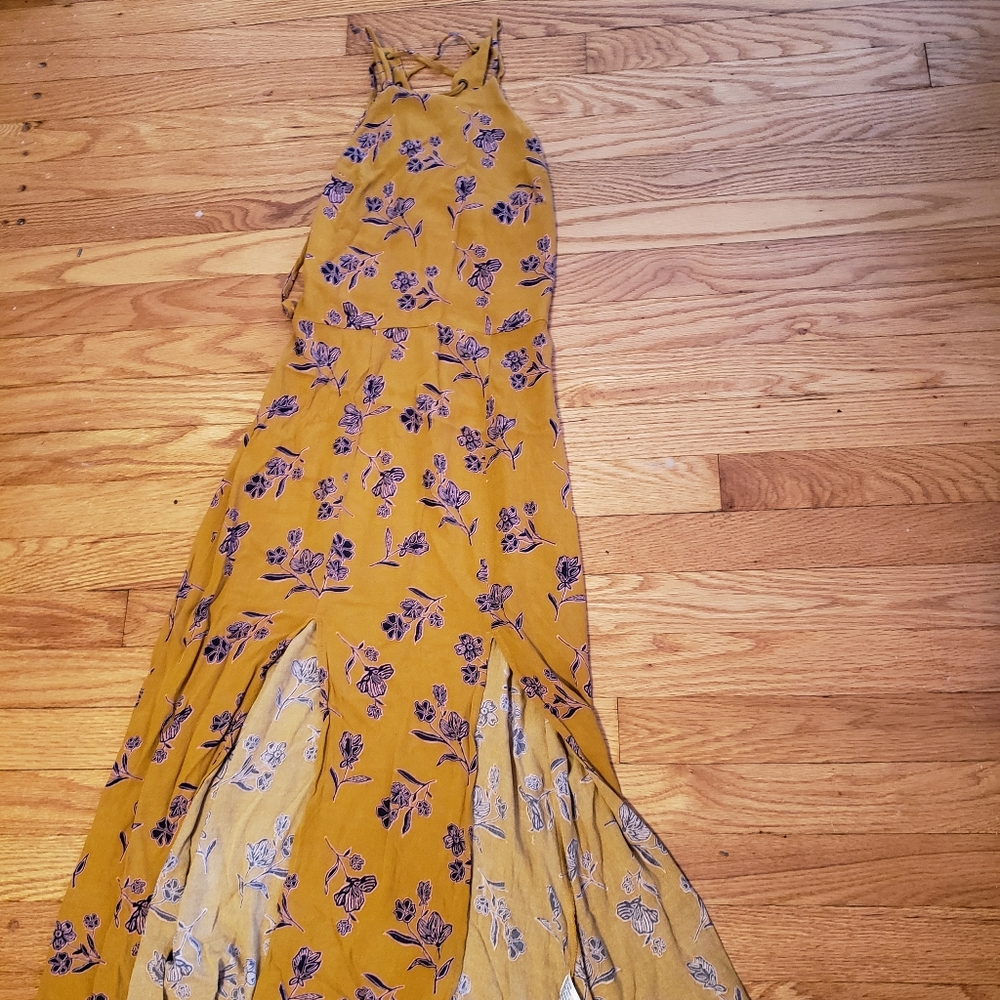 Yellow midi dress